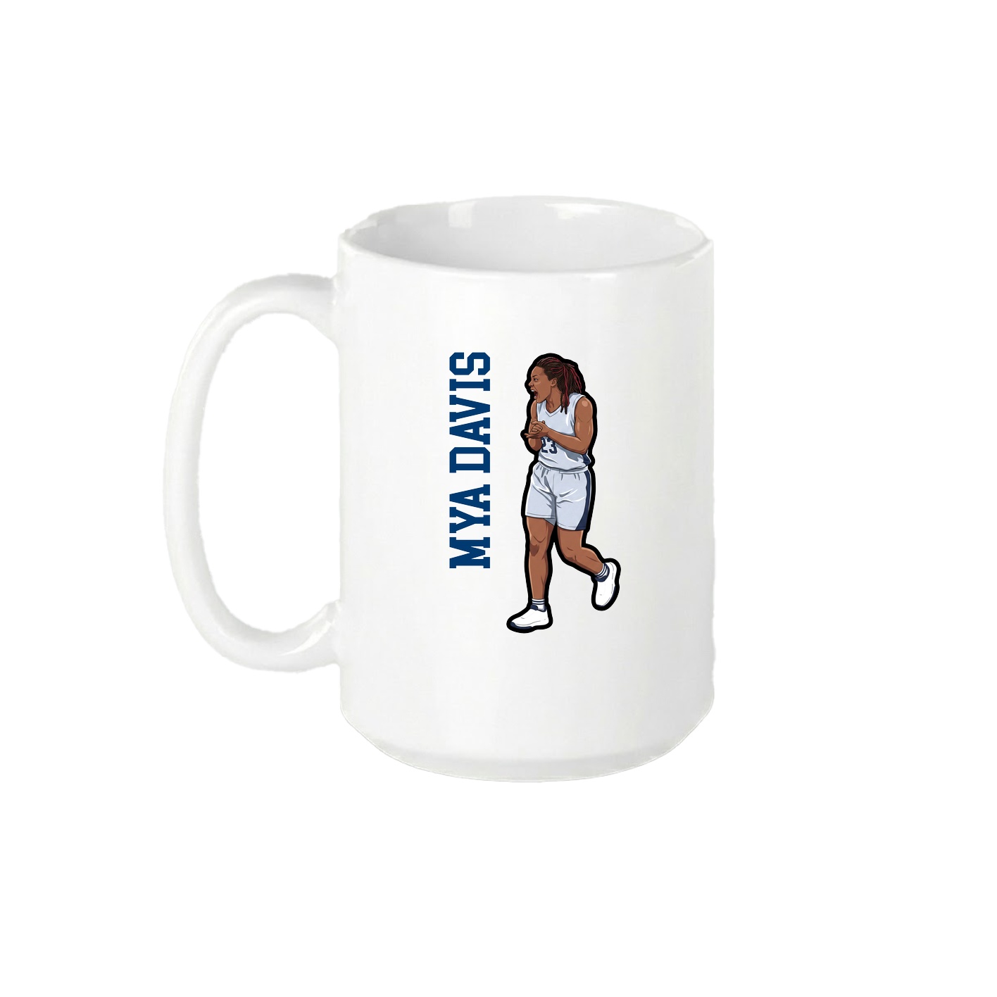 15oz Coffee Mug — Name Vertical in White