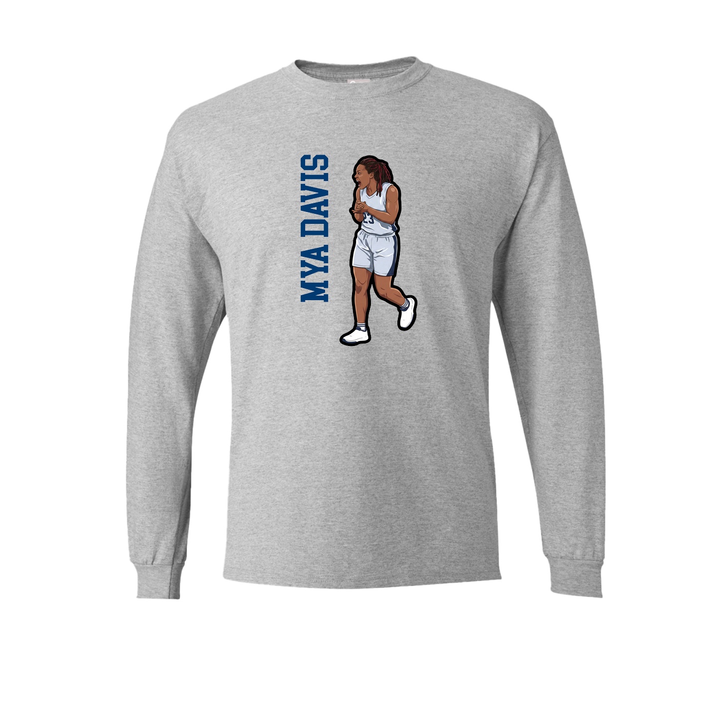 Long Sleeve Tee — Name Vertical in Grey
