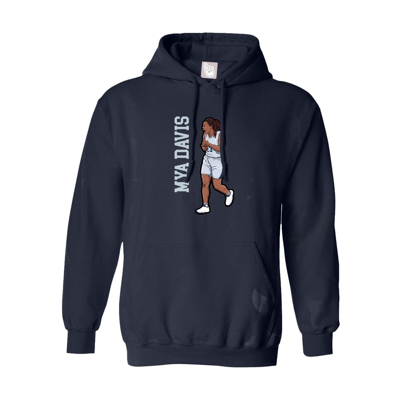 Youth Hoodie — Name Vertical in Navy
