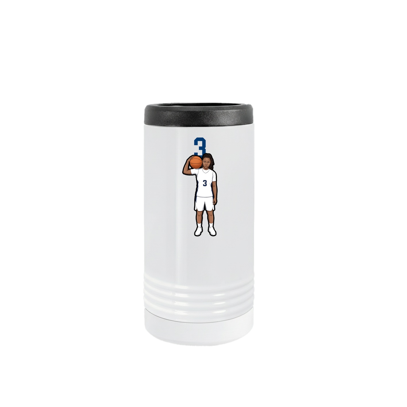 Slim Beverage Holder — Number Top in White