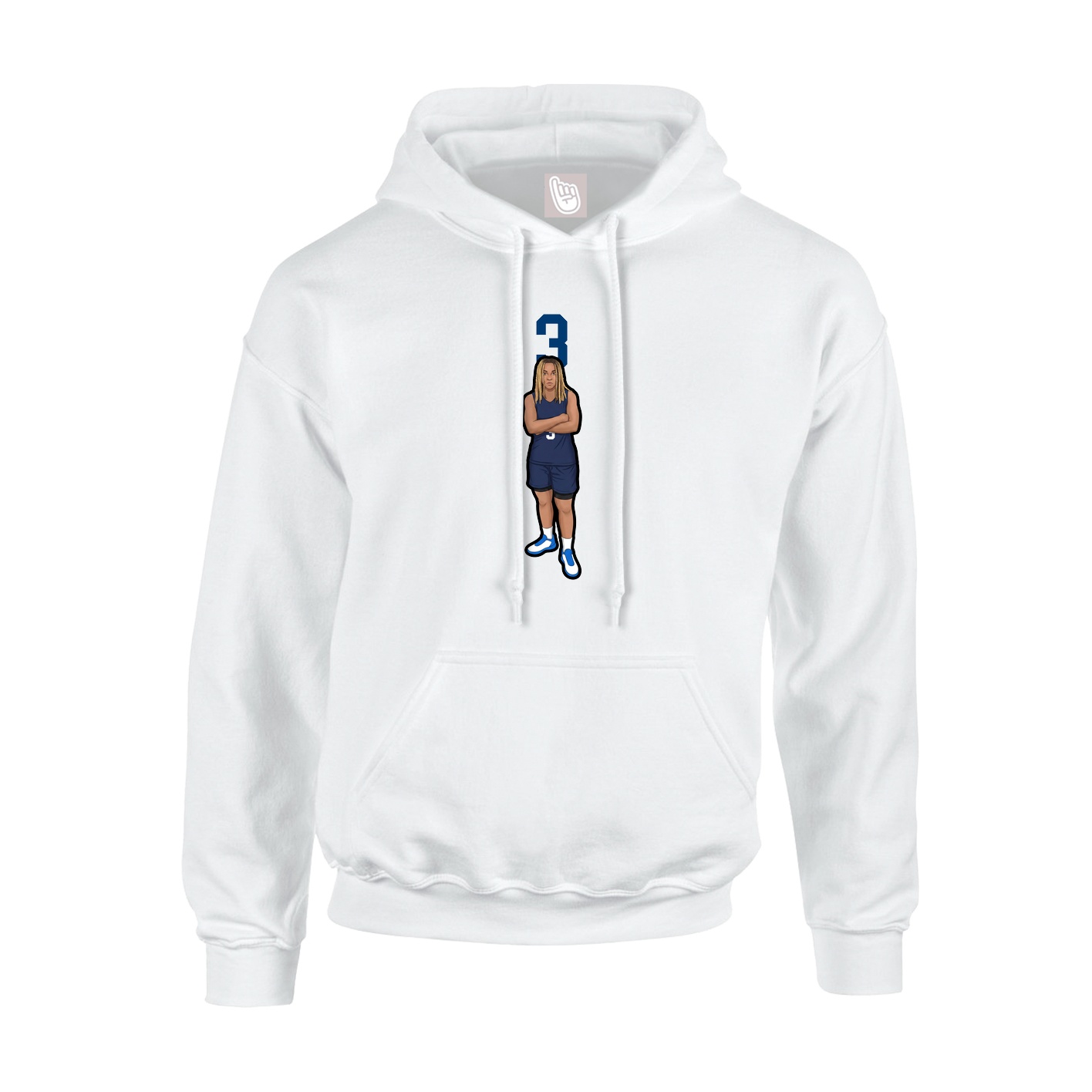 Hoodie — Number Top in White