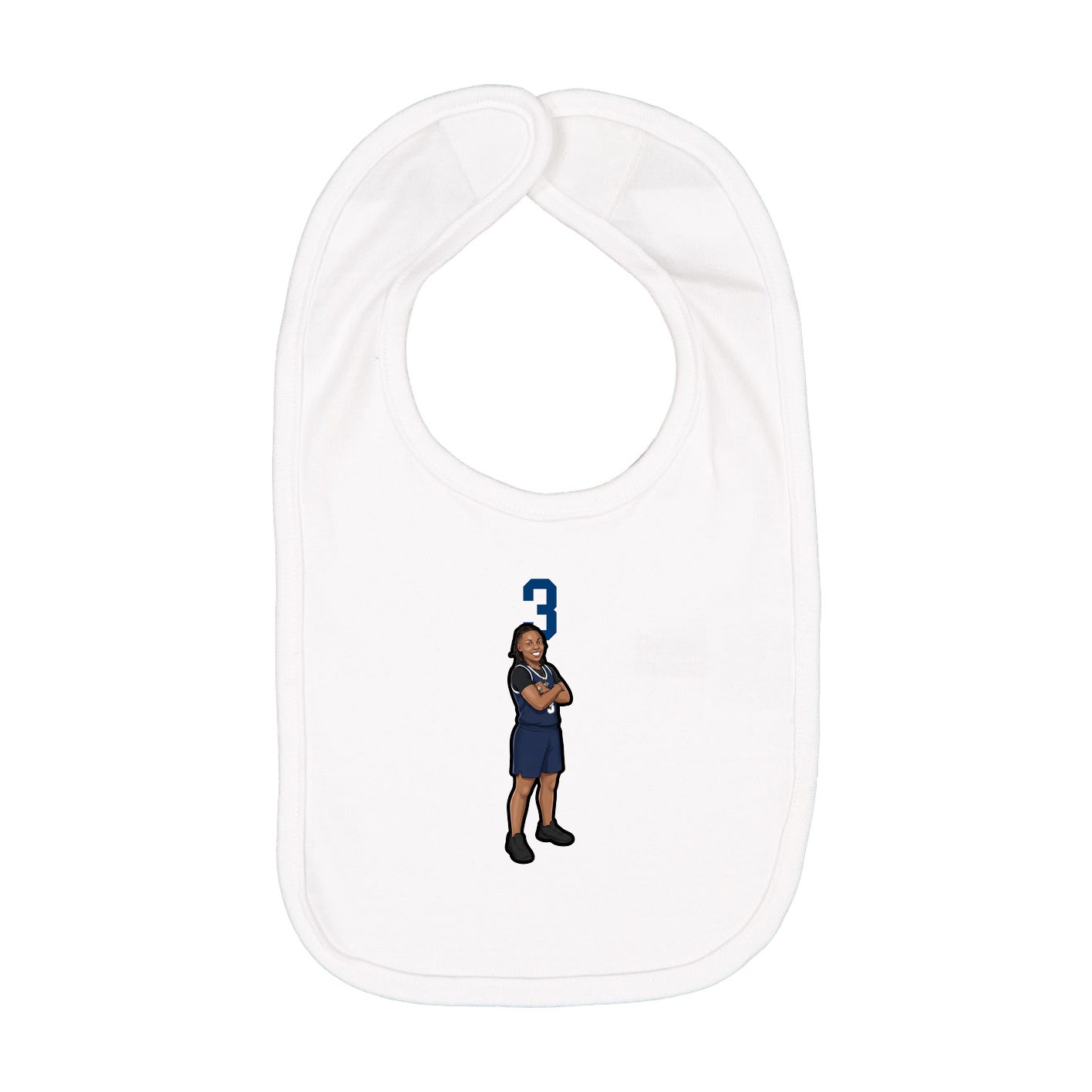 Infant Bib — Number Top in White