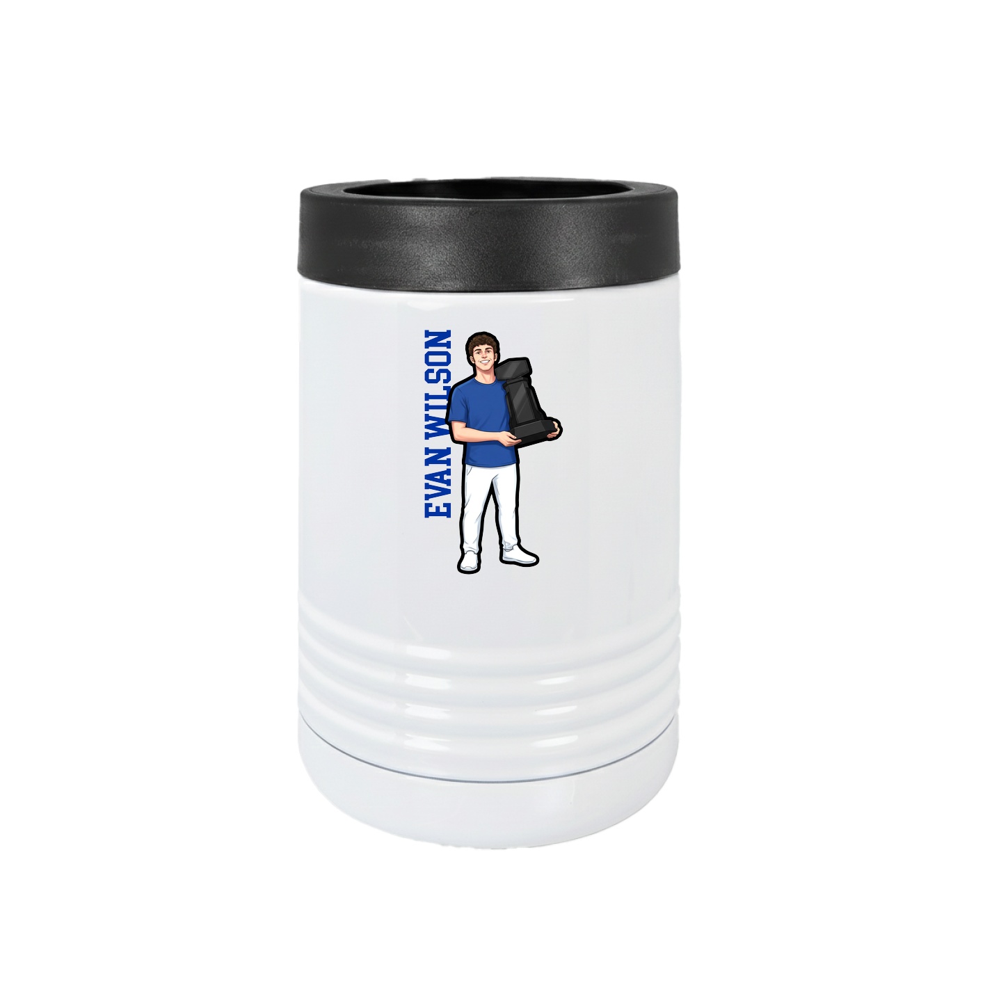 Beverage Holder — Name Vertical in White