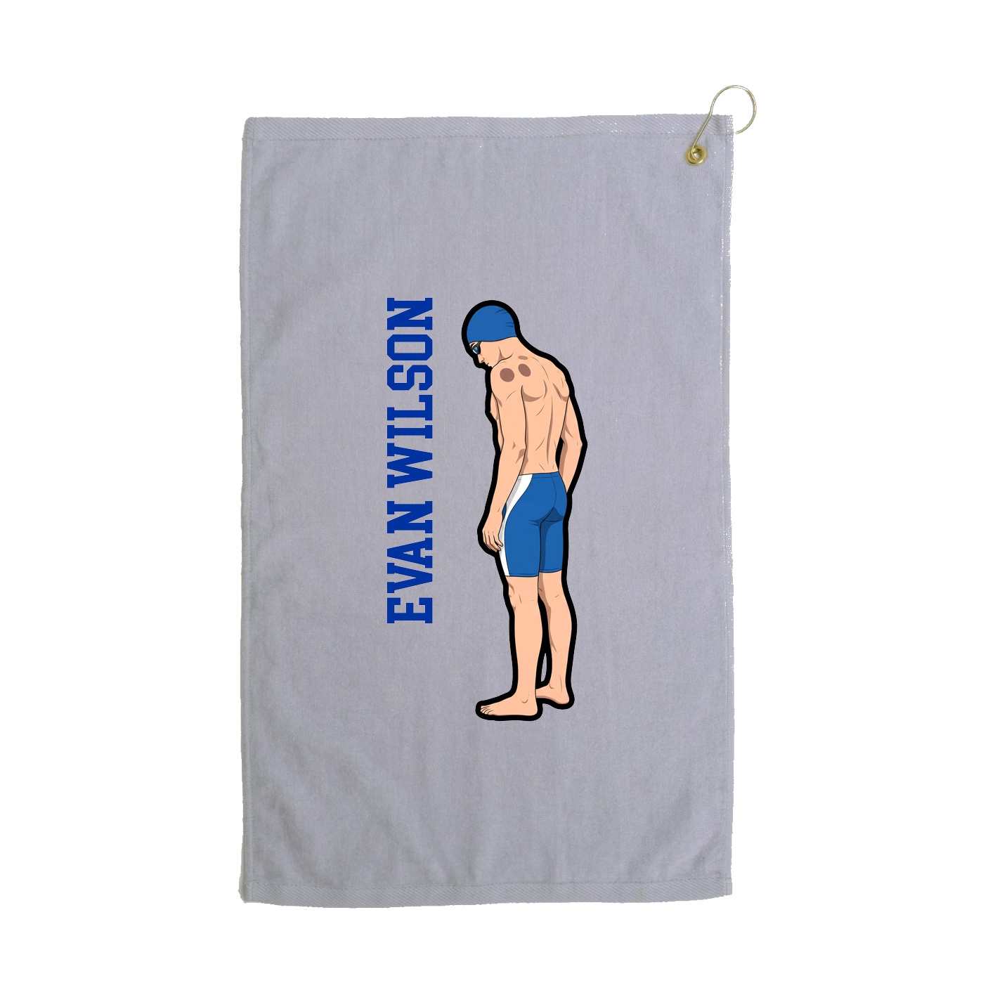Golf Towel — Name Vertical in Grey