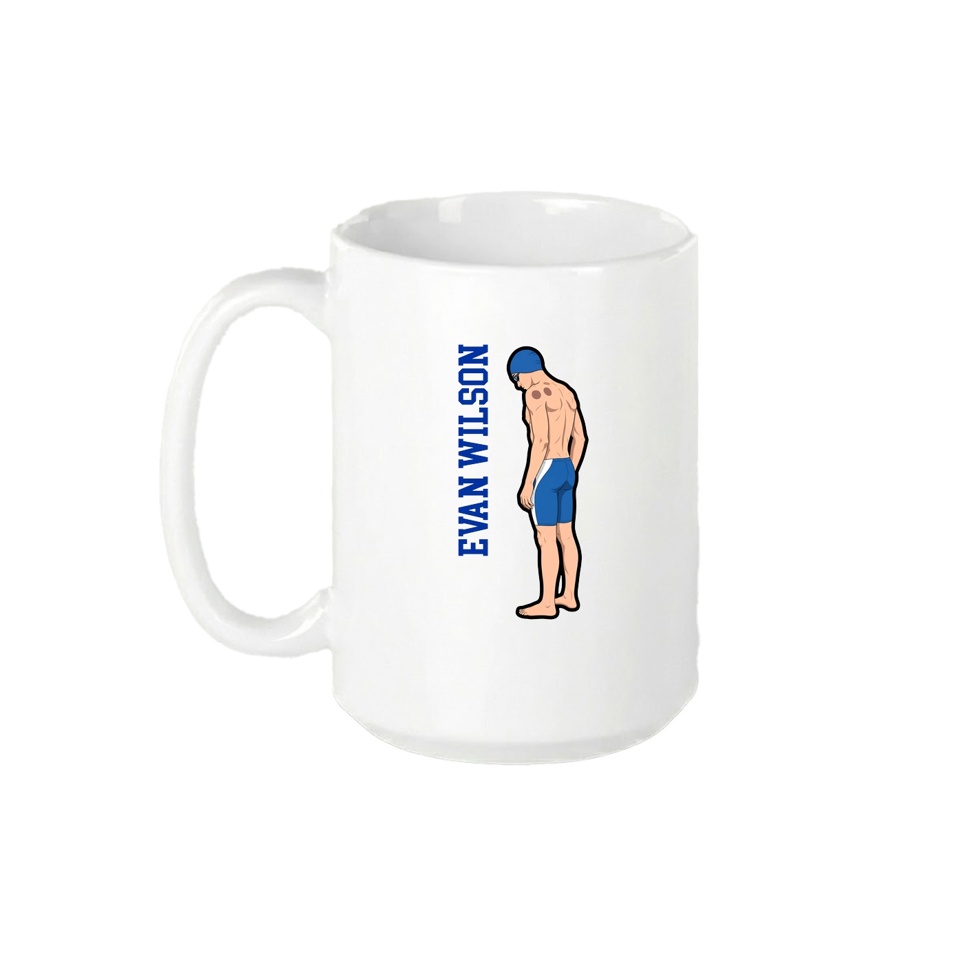 15oz Coffee Mug — Name Vertical in White