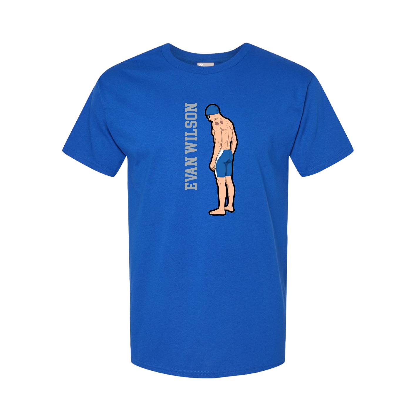 Youth Tee — Name Vertical in Royal