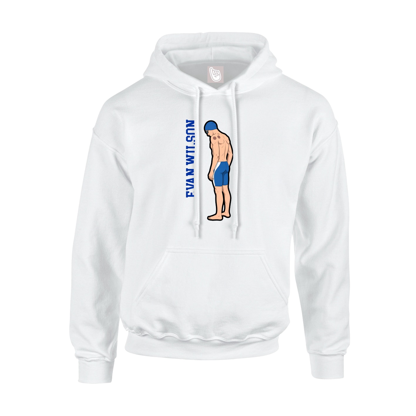 Youth Hoodie — Name Vertical in White