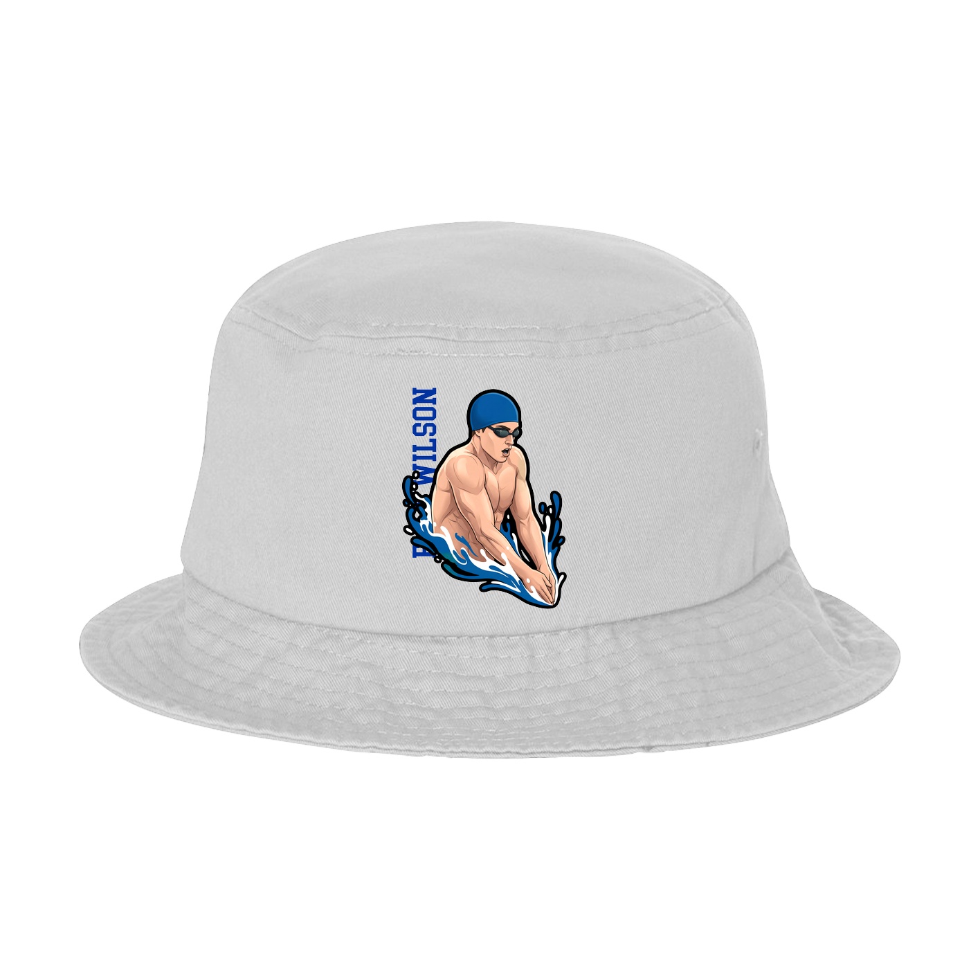 Bucket Cap — Name Vertical in White