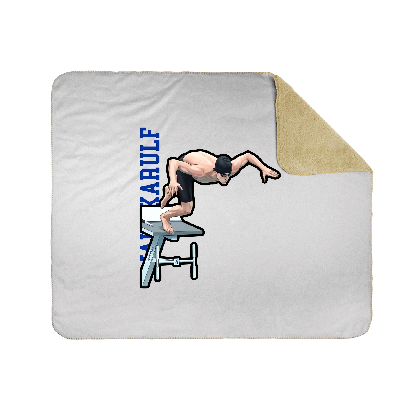 Throw Blanket — Name Vertical in White