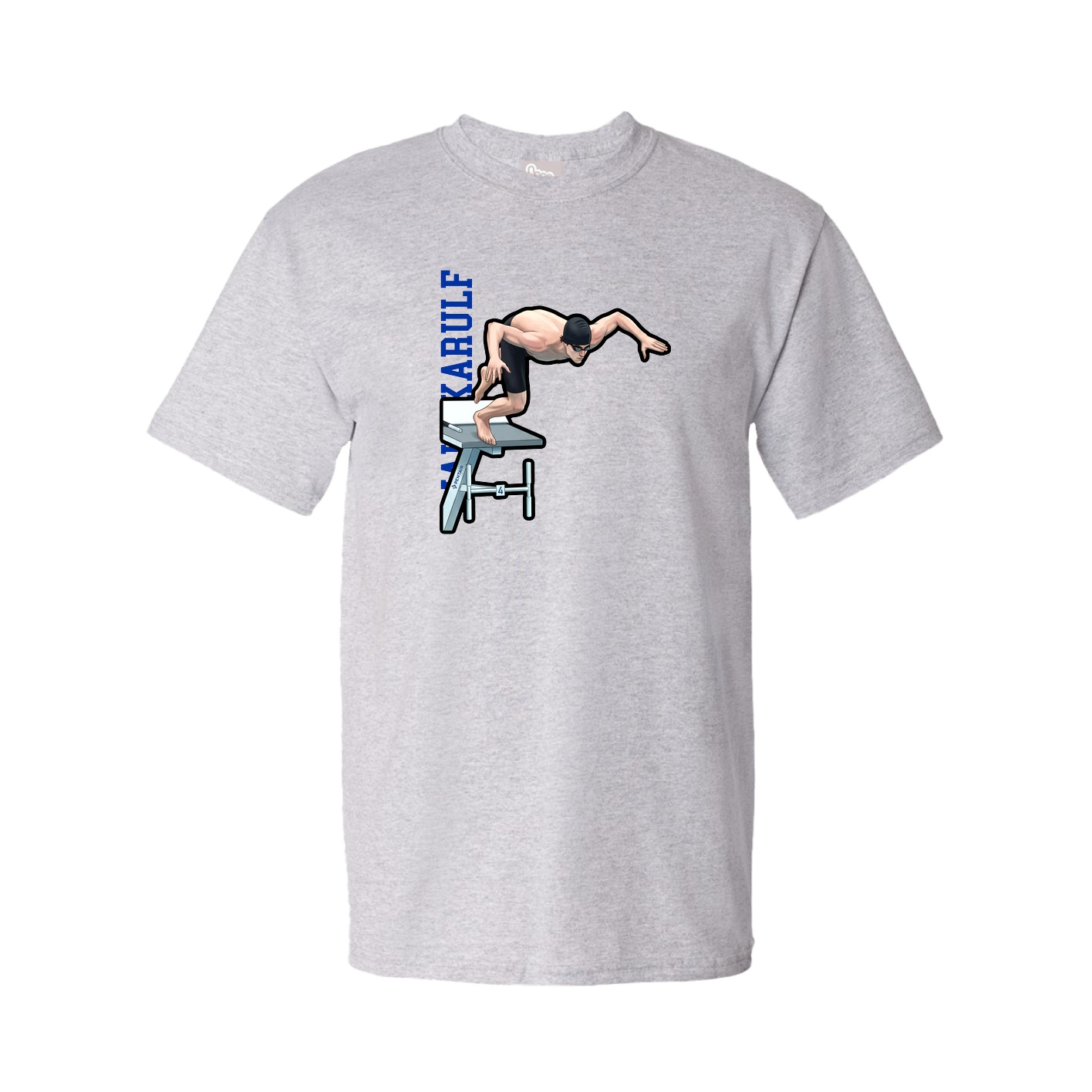 Youth Tee — Name Vertical in Grey
