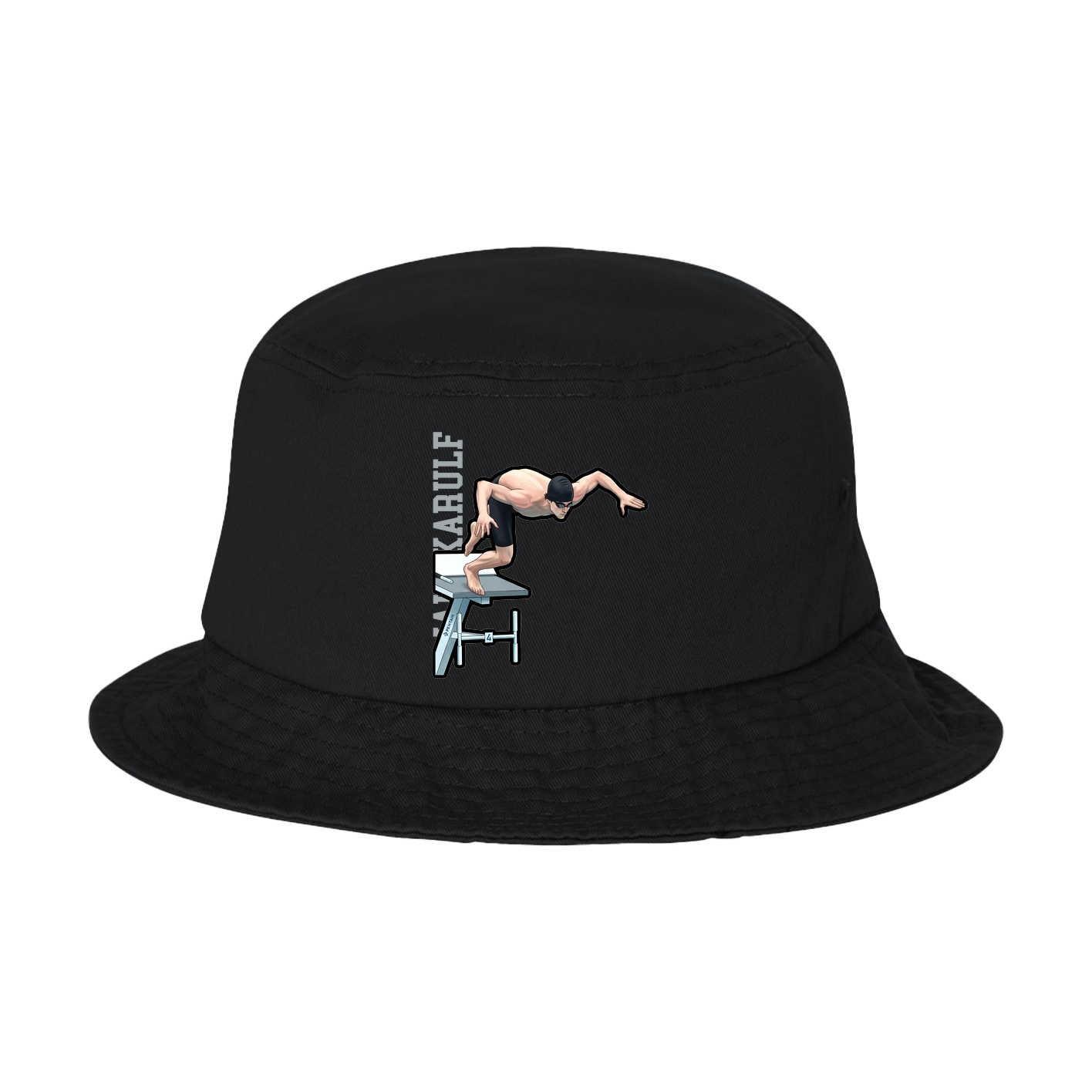 Bucket Cap — Name Vertical in Black