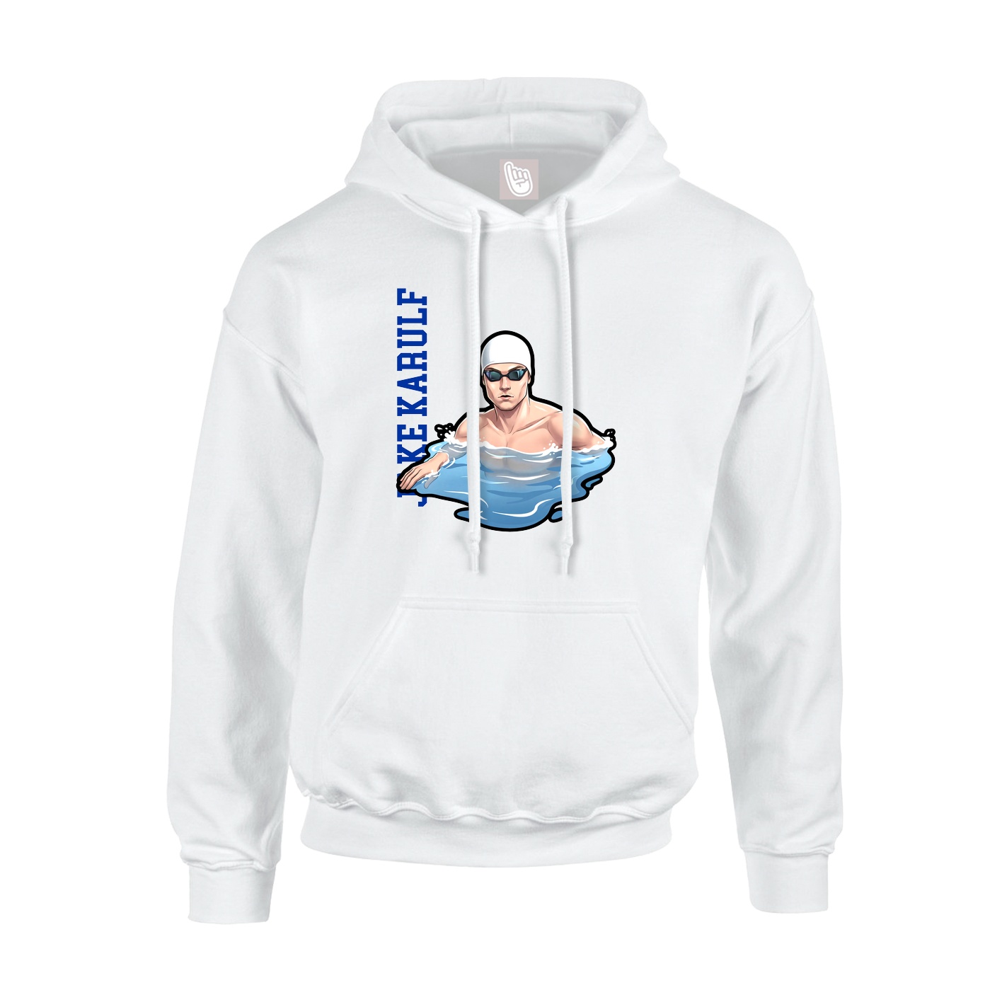 Youth Hoodie — Name Vertical in White