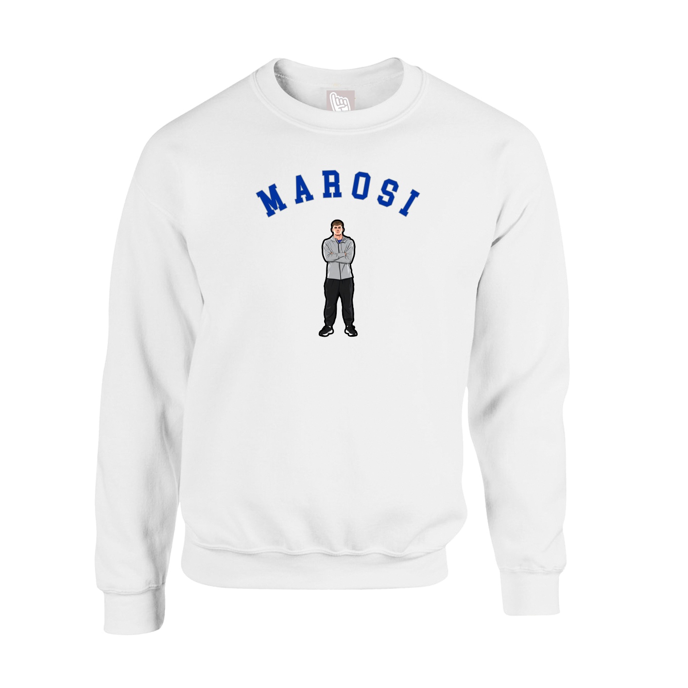 Fleece Crew — Shirsey Arch in White
