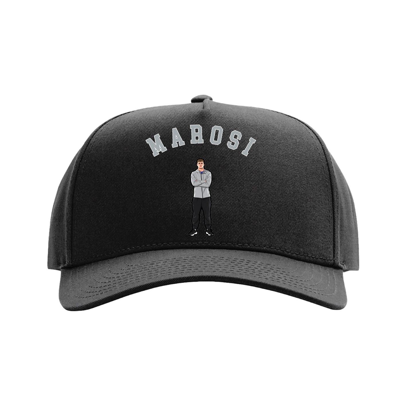 Full Fabric Five-Panel Champ Cap — Shirsey Arch in Black