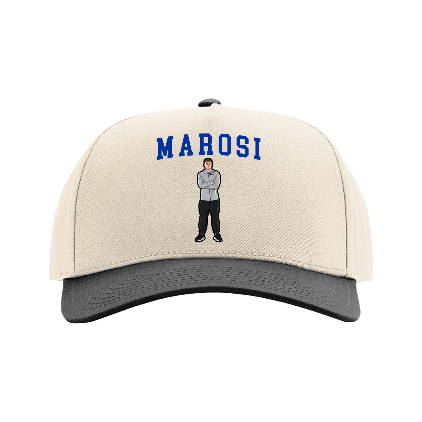 Full Fabric Five-Panel Champ Cap — Shirsey in Cream/Black
