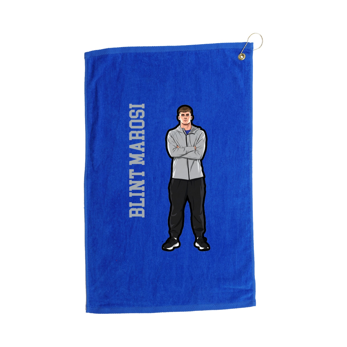 Golf Towel — Name Vertical in Royal