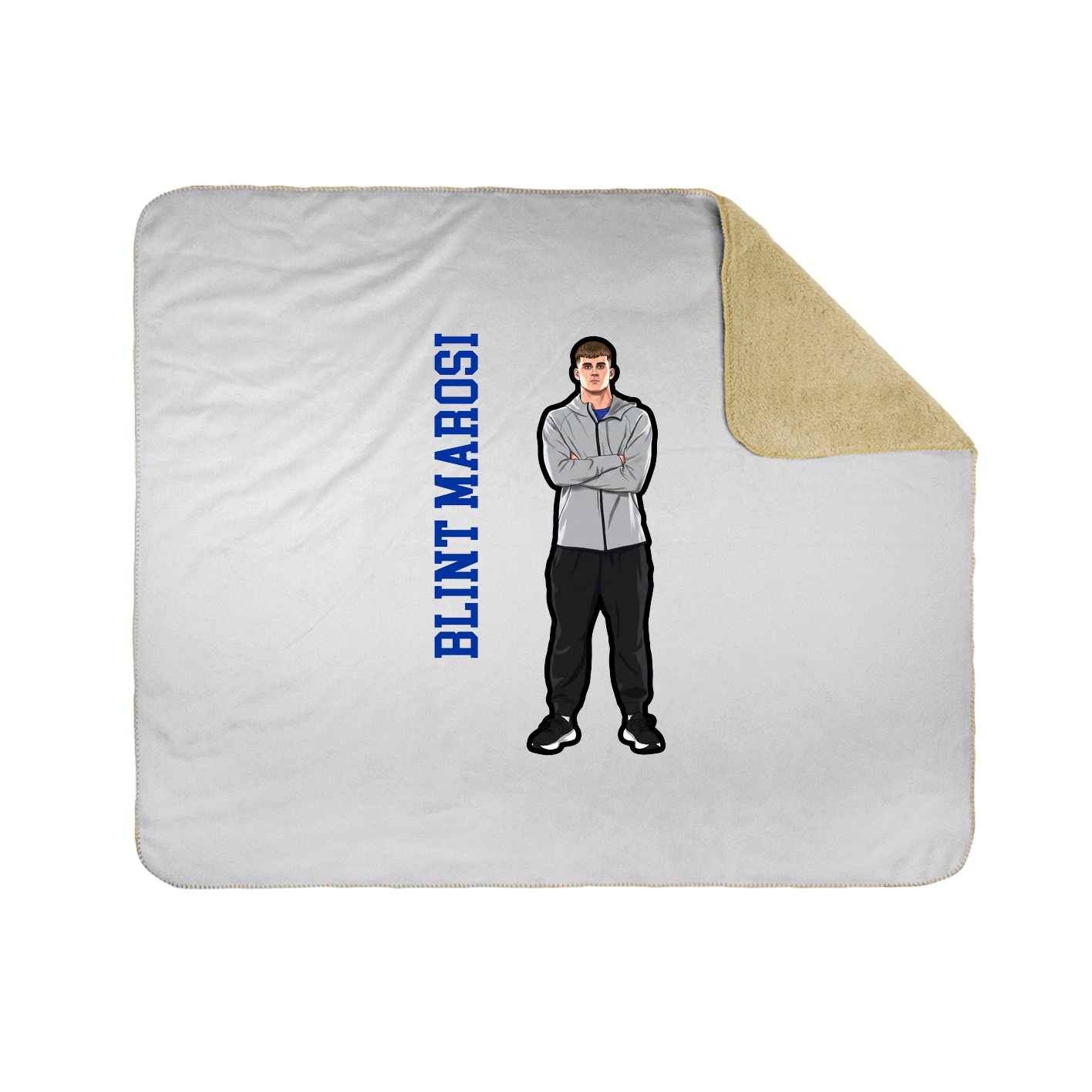 Throw Blanket — Name Vertical in White