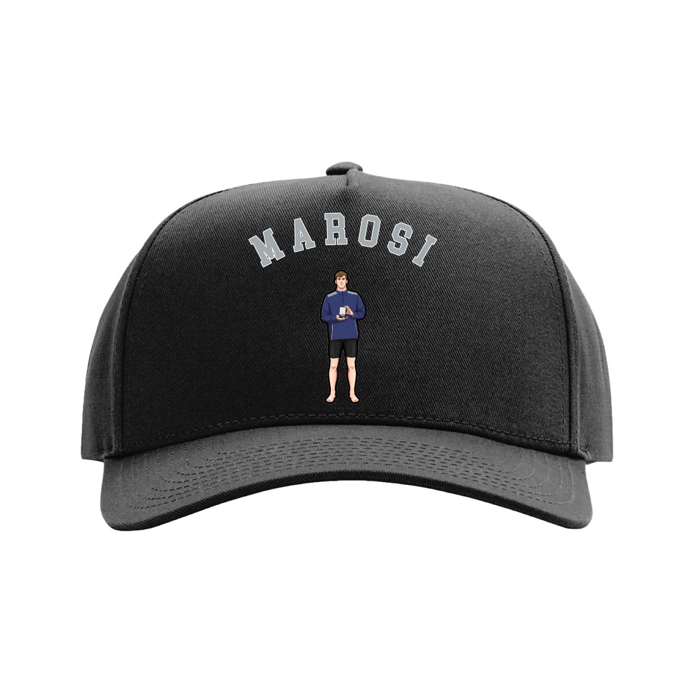 Full Fabric Five-Panel Champ Cap — Shirsey Arch in Black