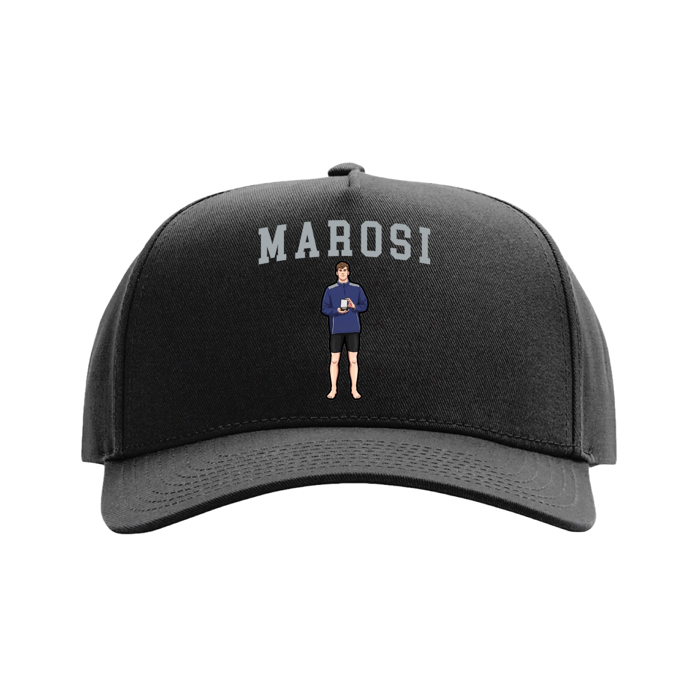 Full Fabric Five-Panel Champ Cap — Shirsey in Black