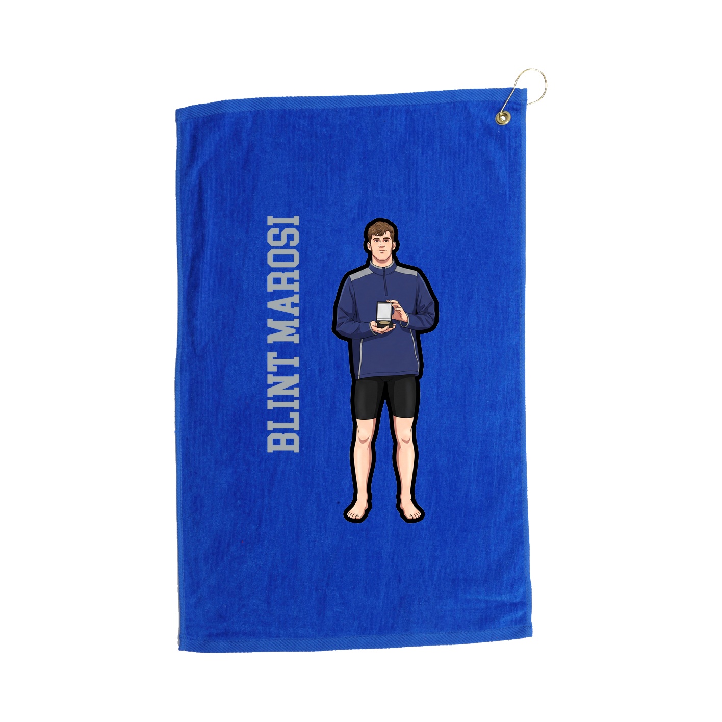 Golf Towel — Name Vertical in Royal