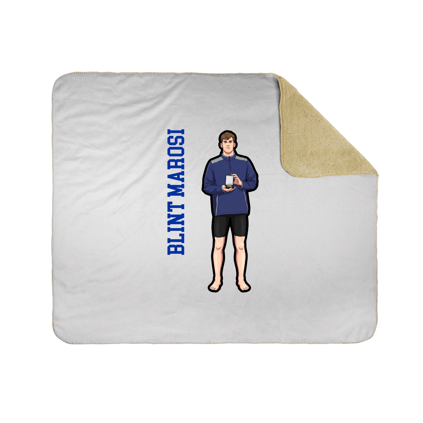 Throw Blanket — Name Vertical in White