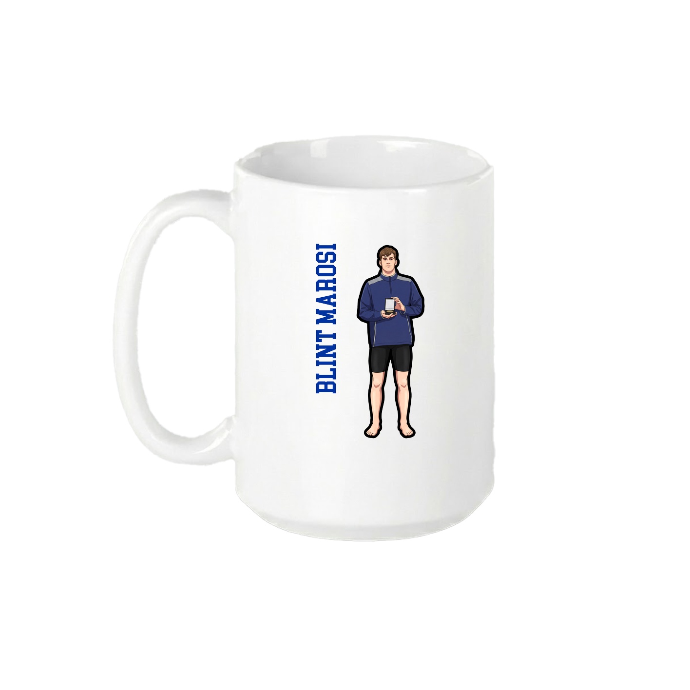 15oz Coffee Mug — Name Vertical in White