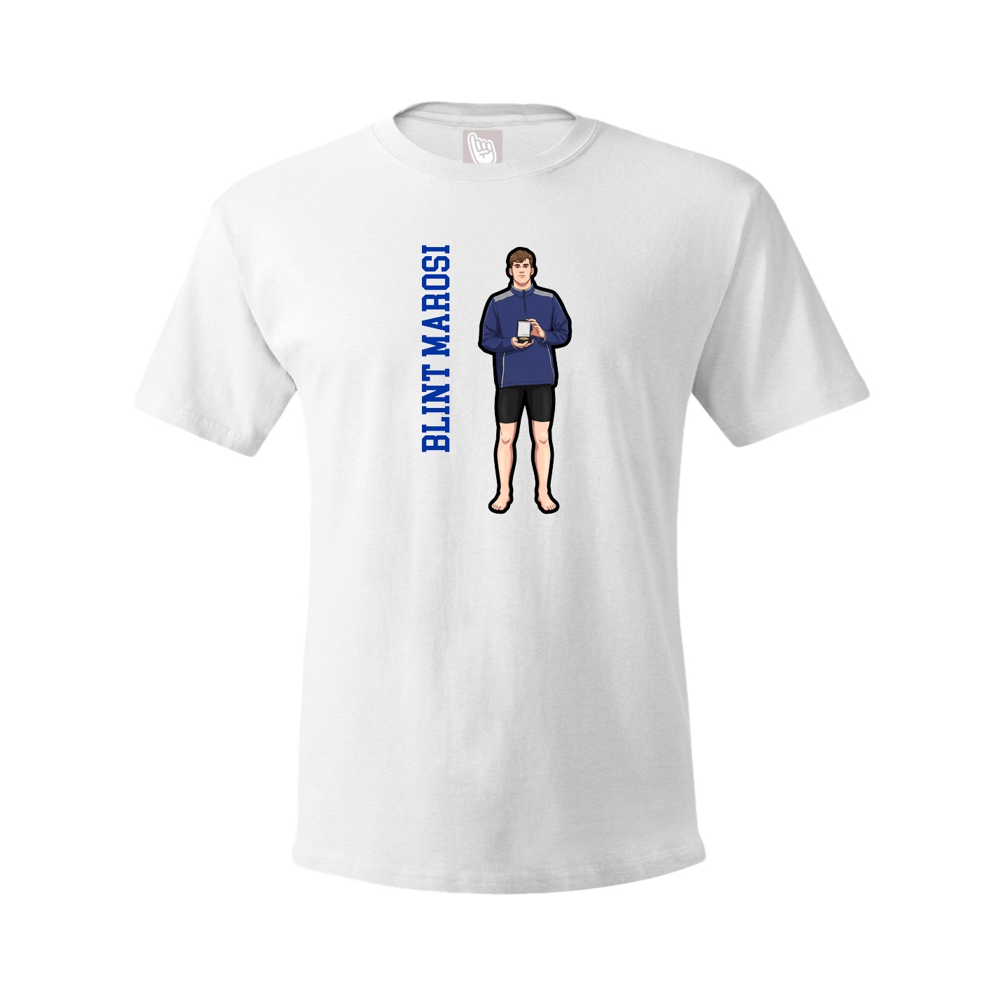 Tee — Name Vertical in White