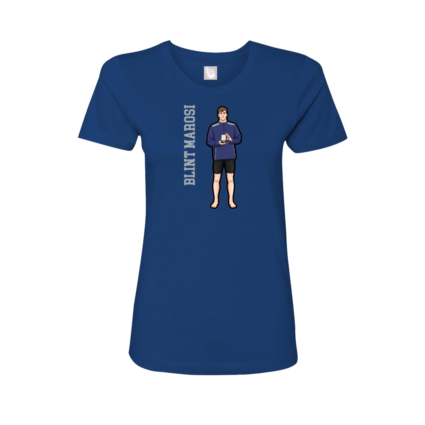 Womens Tee — Name Vertical in Royal