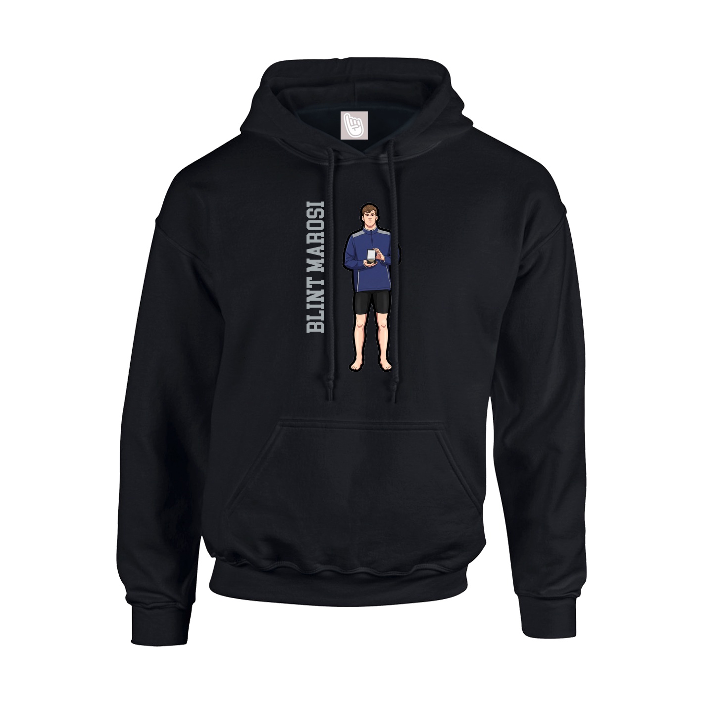 Youth Hoodie — Name Vertical in Black
