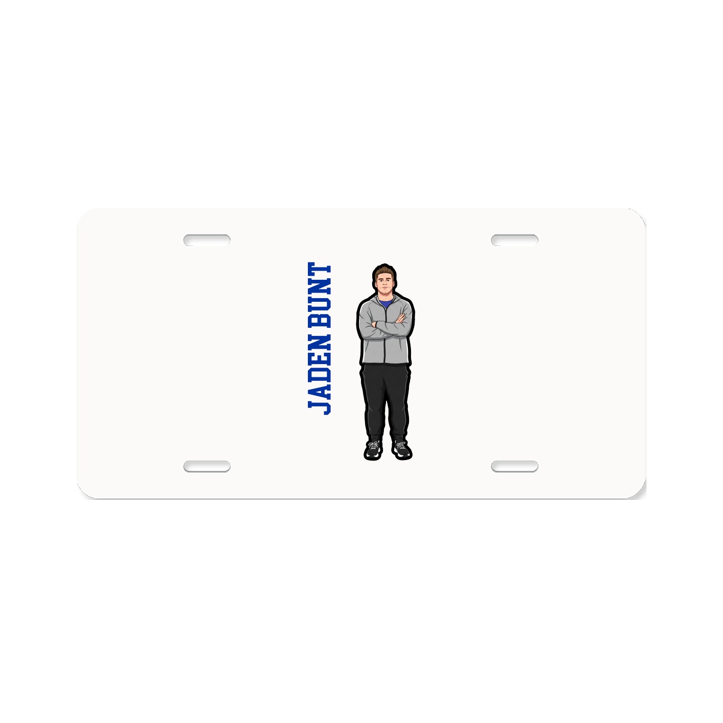License Plate — Name Vertical in Classic