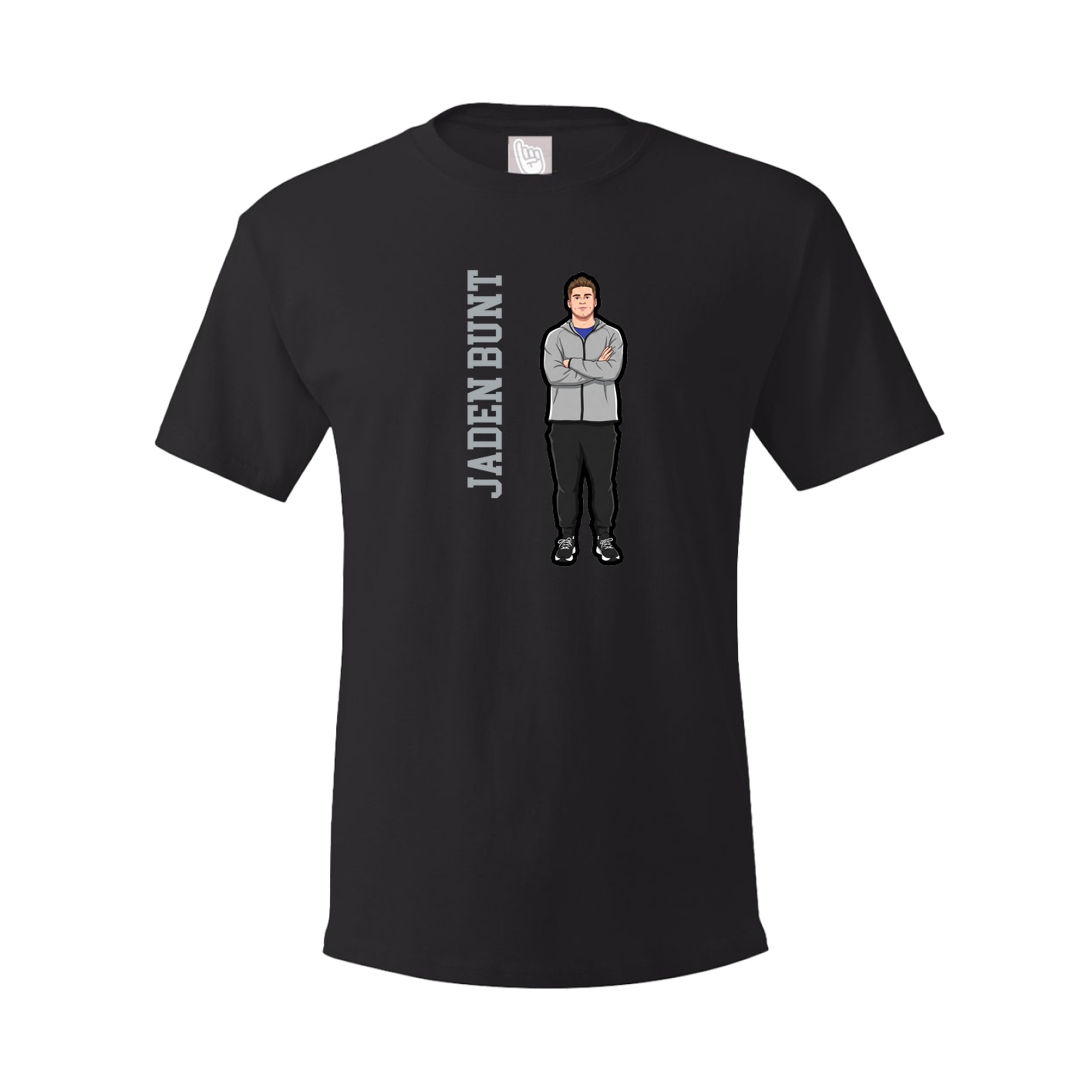 Youth Tee — Name Vertical in Black