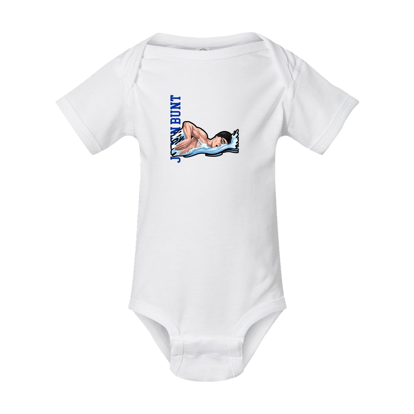 Baby Onesie — Name Vertical in White