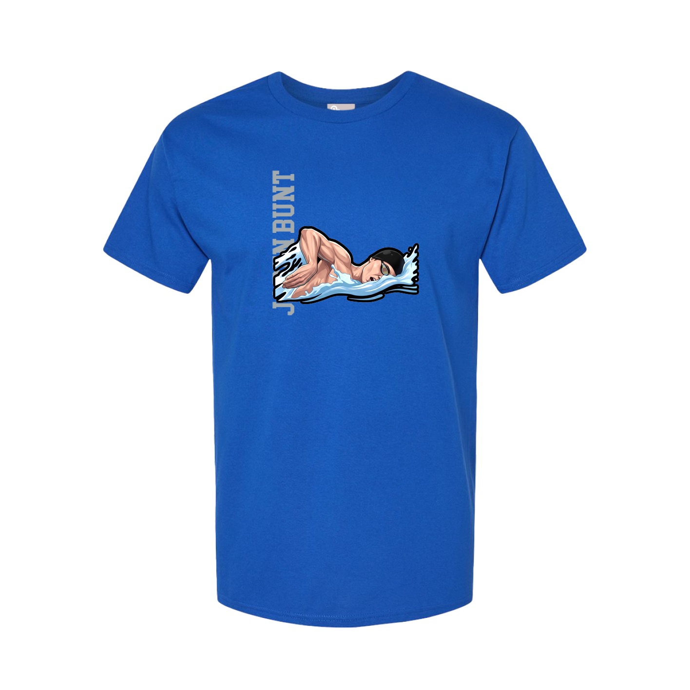 Youth Tee — Name Vertical in Royal