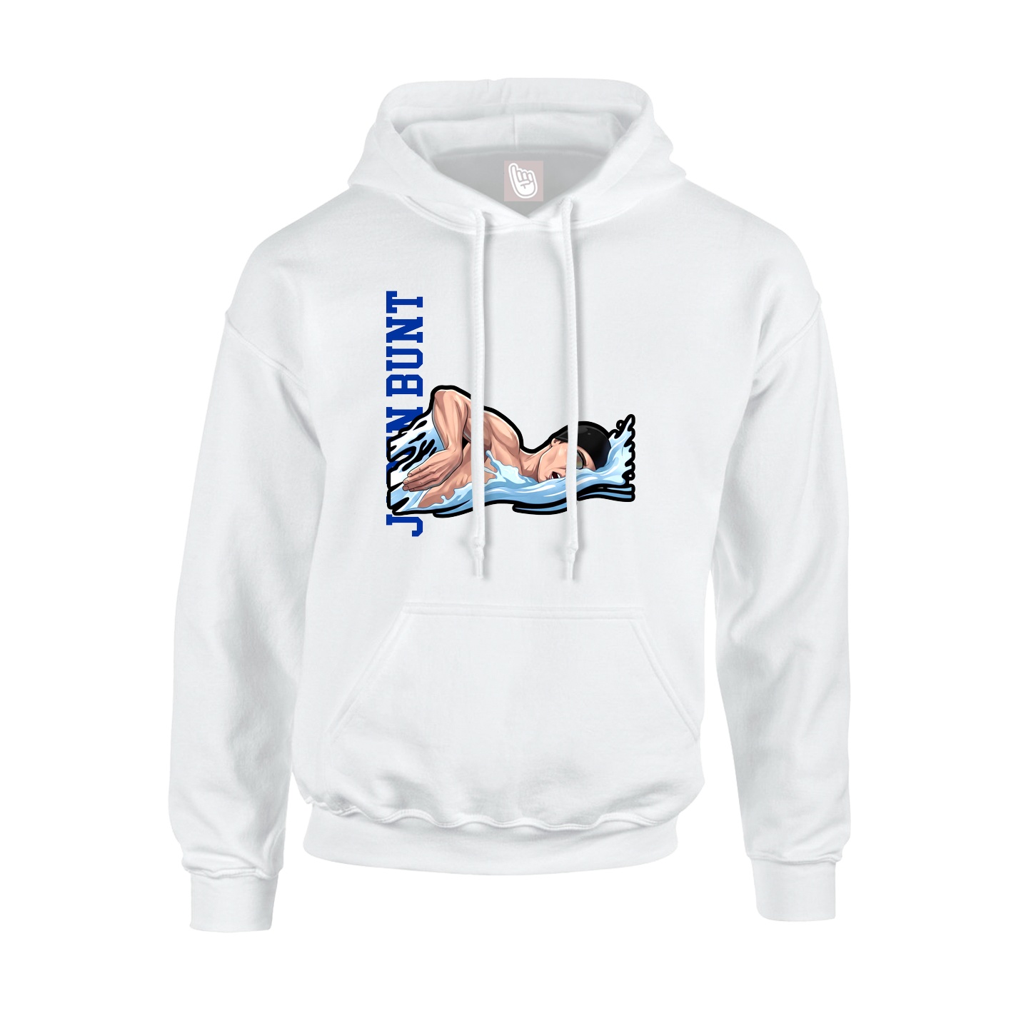 Hoodie — Name Vertical in White