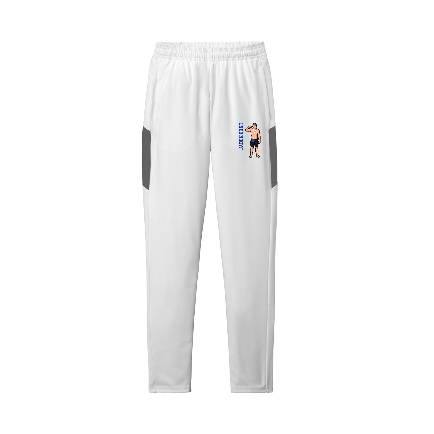 Team Travel Pant — Name Vertical in White/Grey