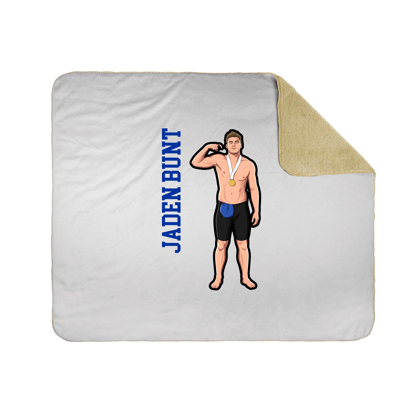 Throw Blanket — Name Vertical in White