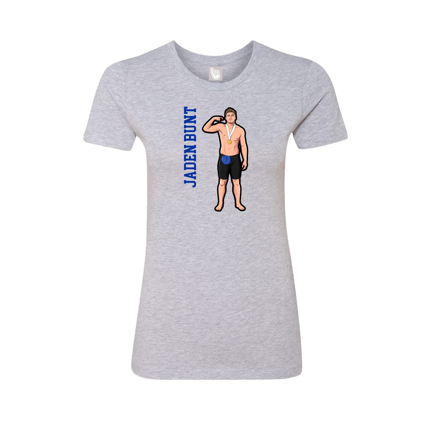 Womens Tee — Name Vertical in Grey
