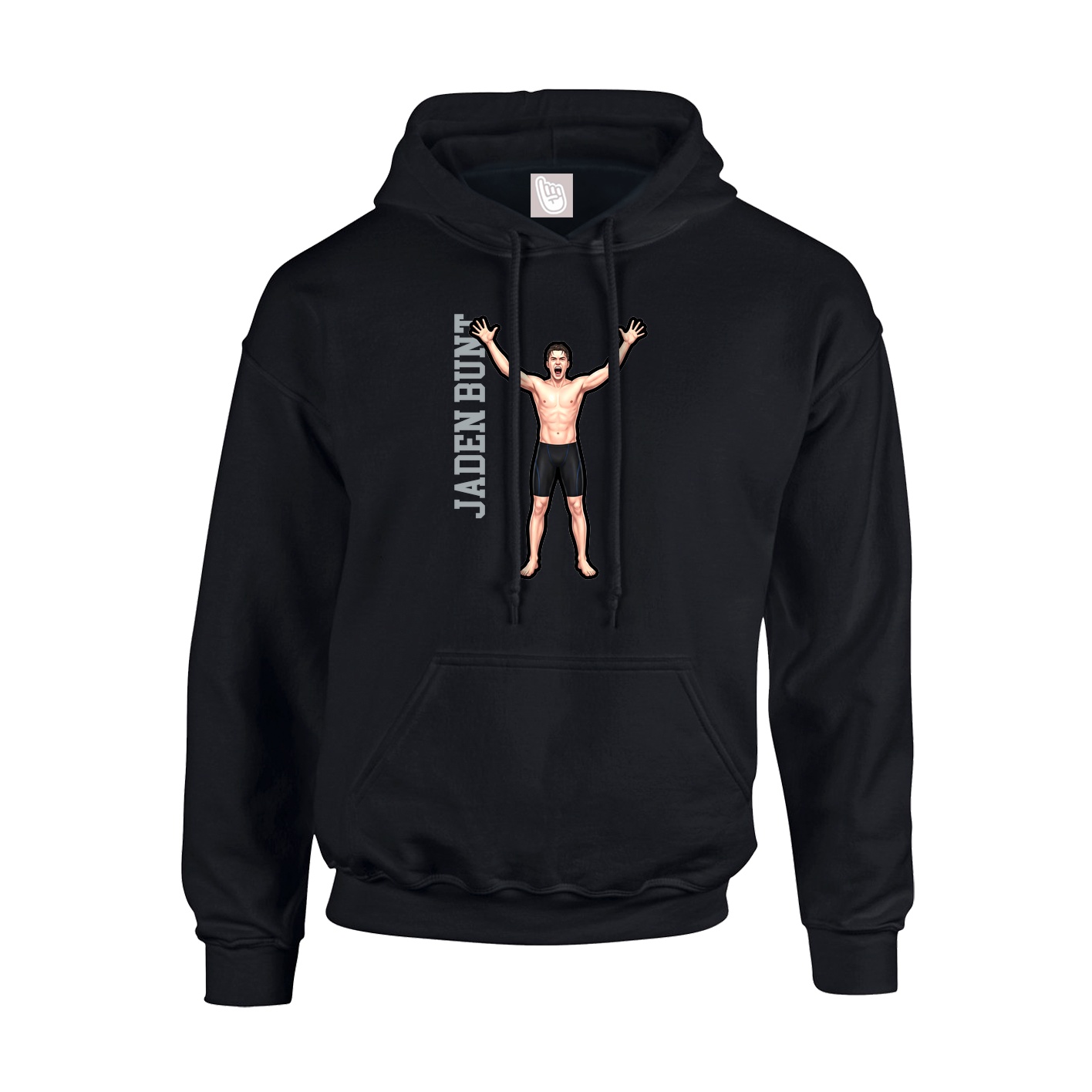 Youth Hoodie — Name Vertical in Black