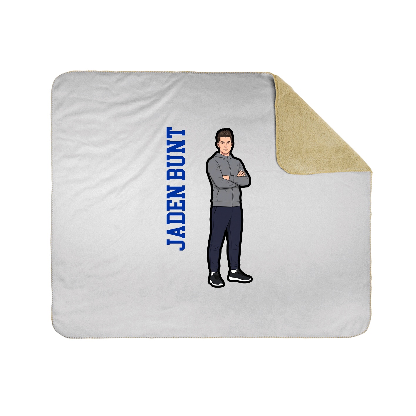 Throw Blanket — Name Vertical in White