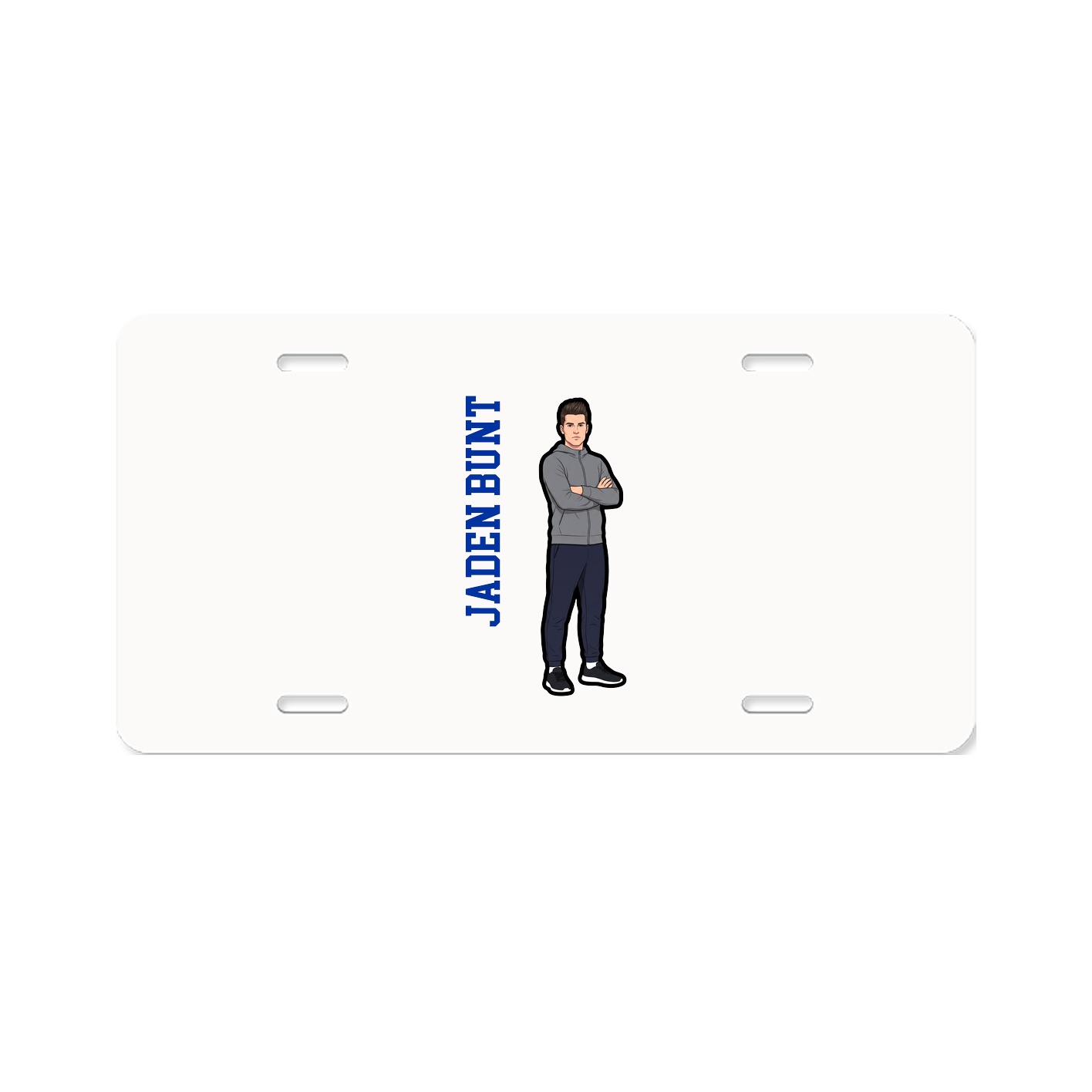 License Plate — Name Vertical in Classic