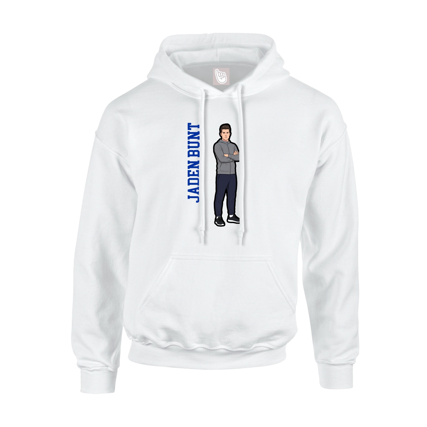 Hoodie — Name Vertical in White