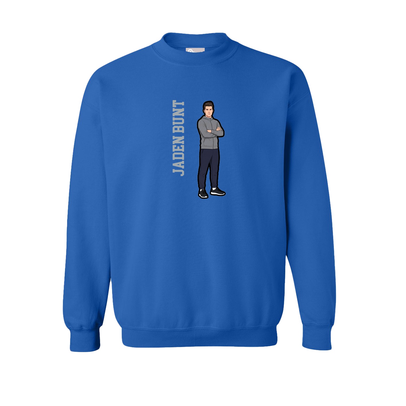 Fleece Crew — Name Vertical in Royal