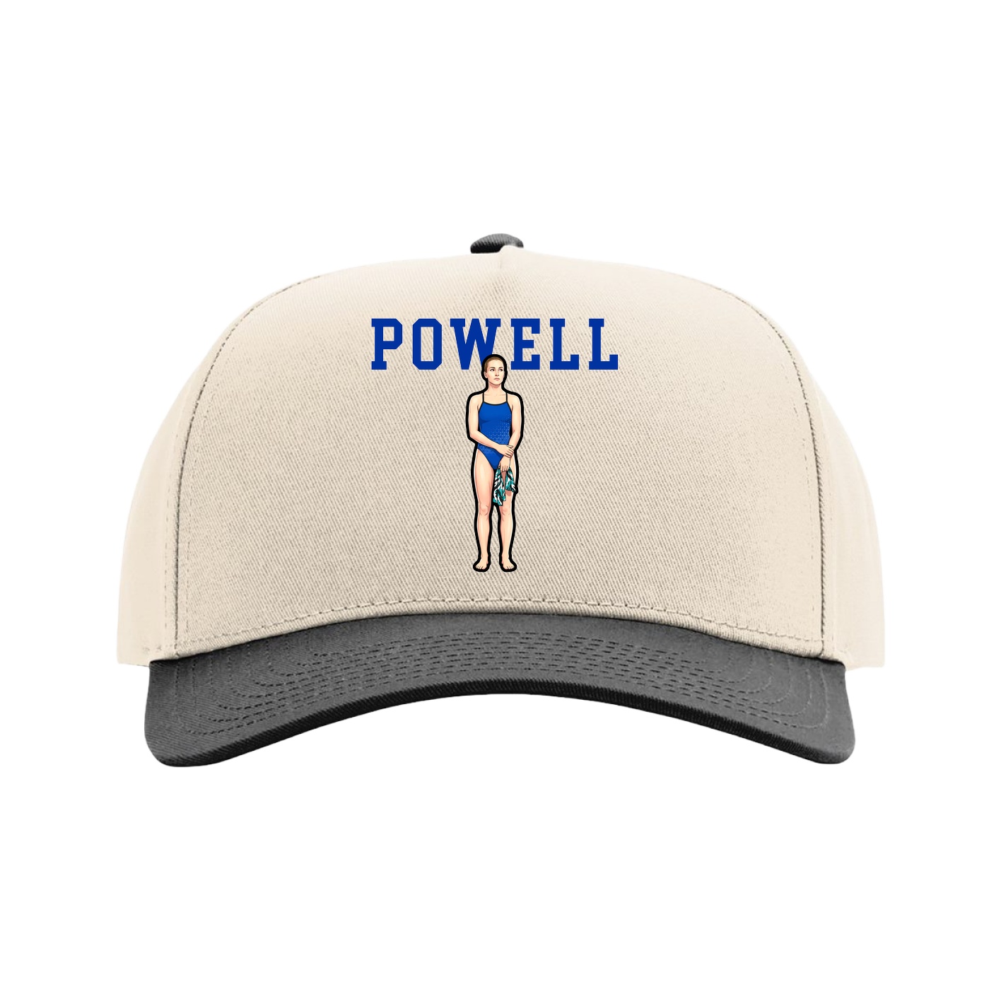 Full Fabric Five-Panel Champ Cap — Shirsey in Cream/Black