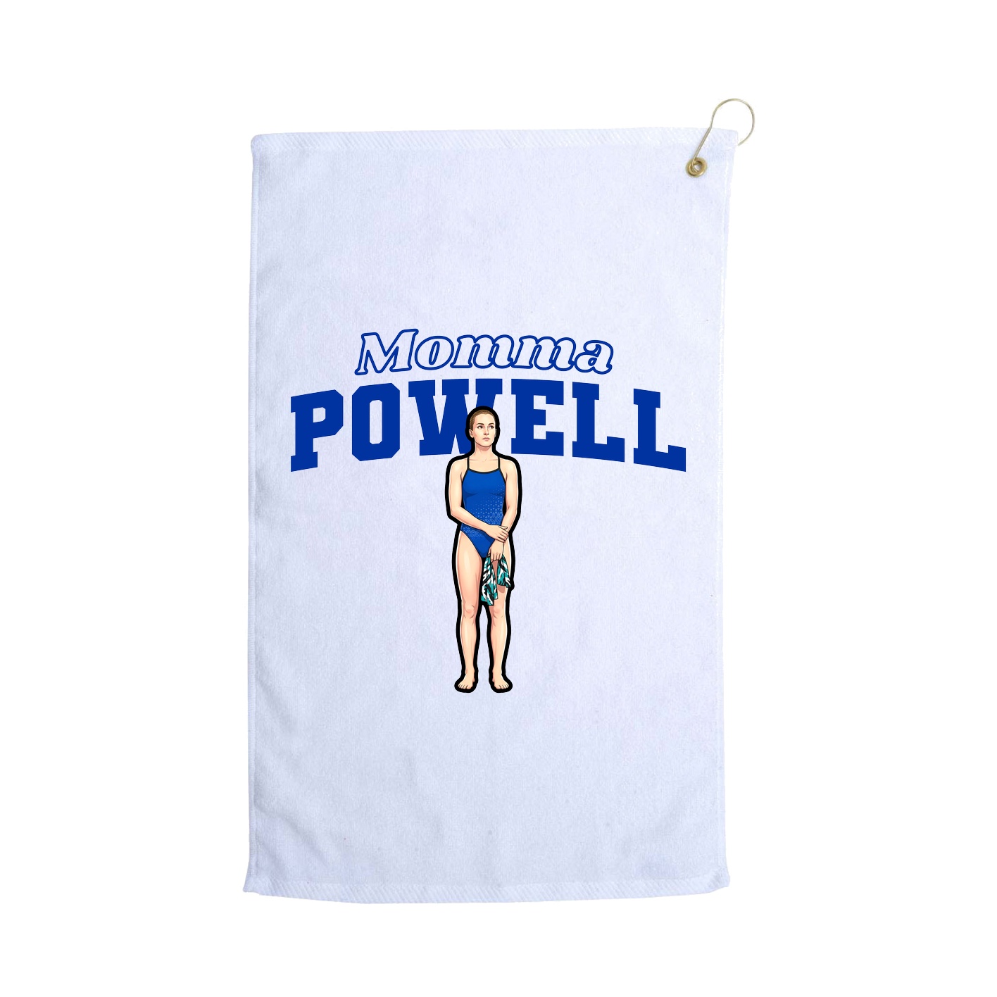 Golf Towel — Mothers Day Block in White