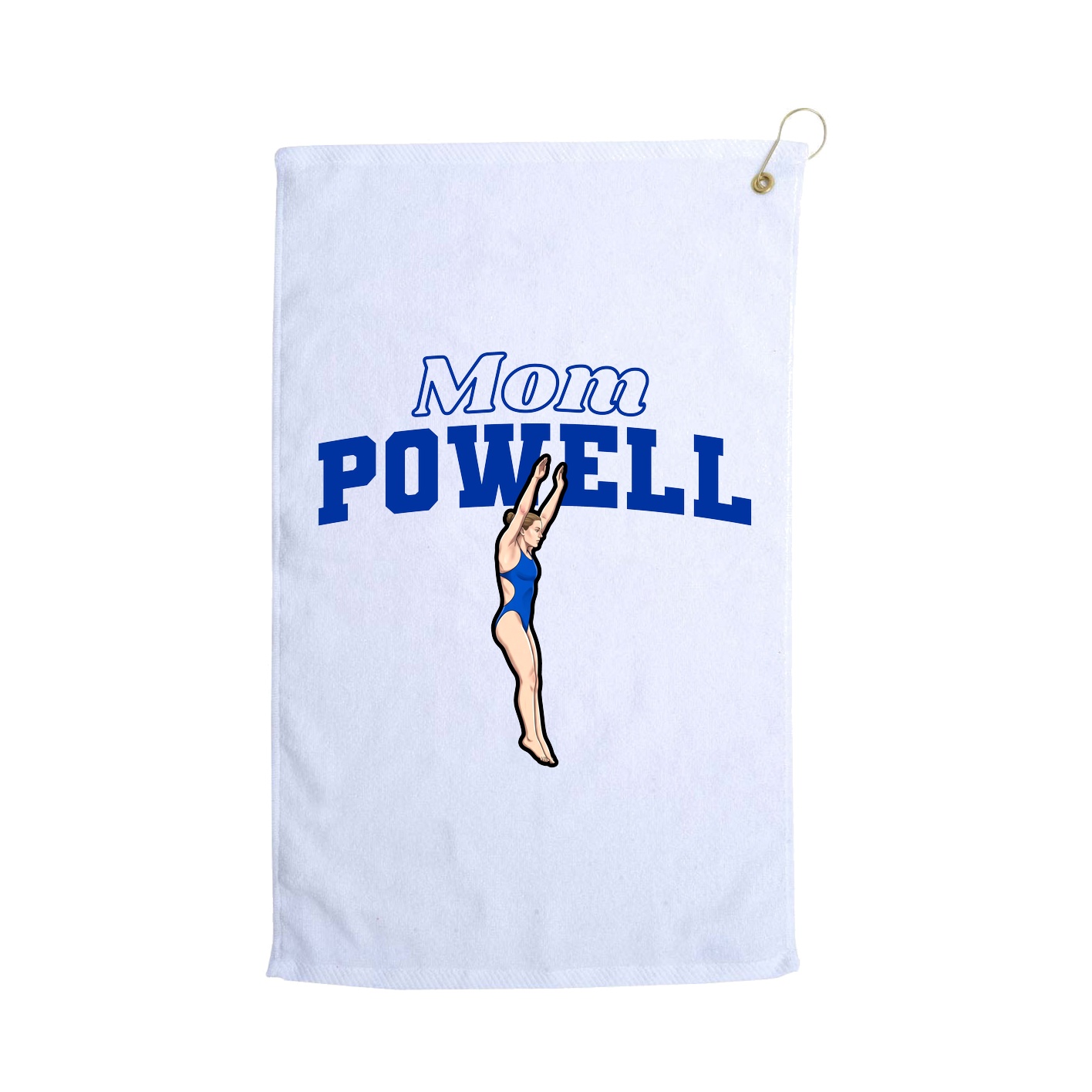 Golf Towel — Mothers Day Block in White