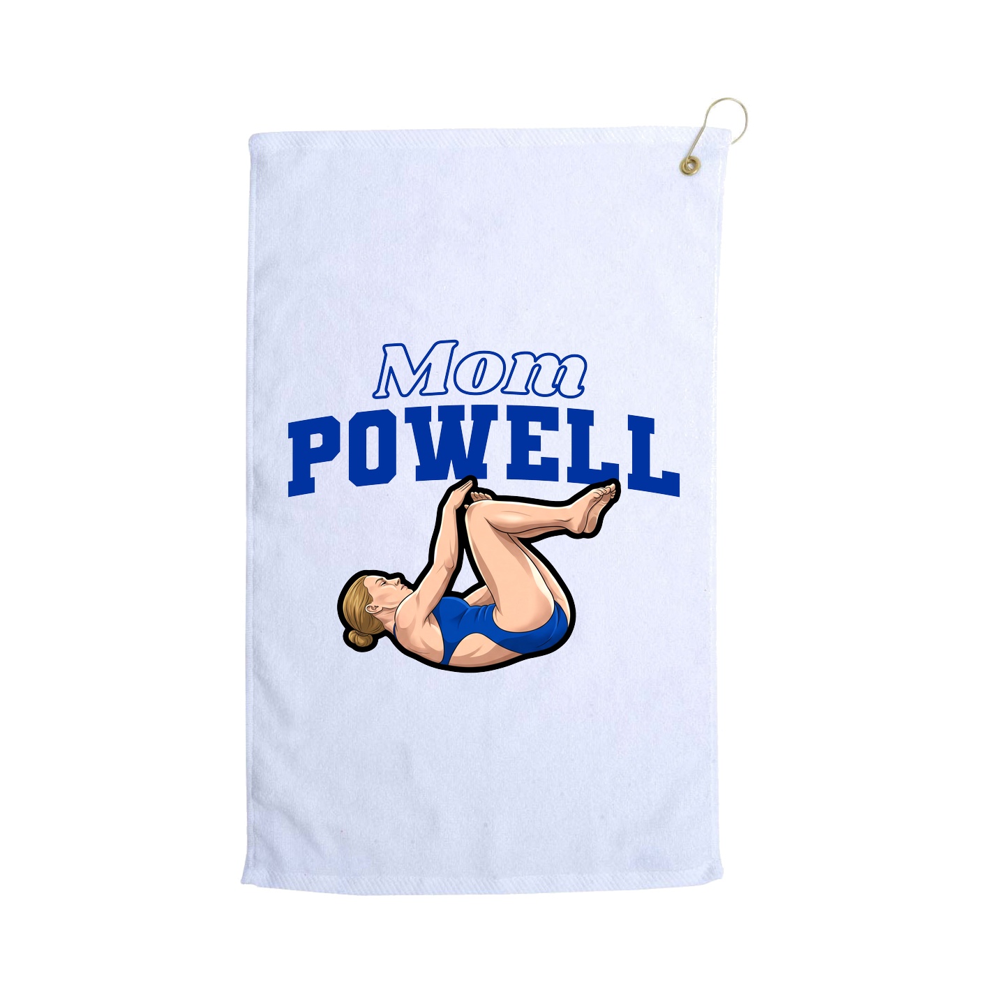 Golf Towel — Mothers Day Block in White