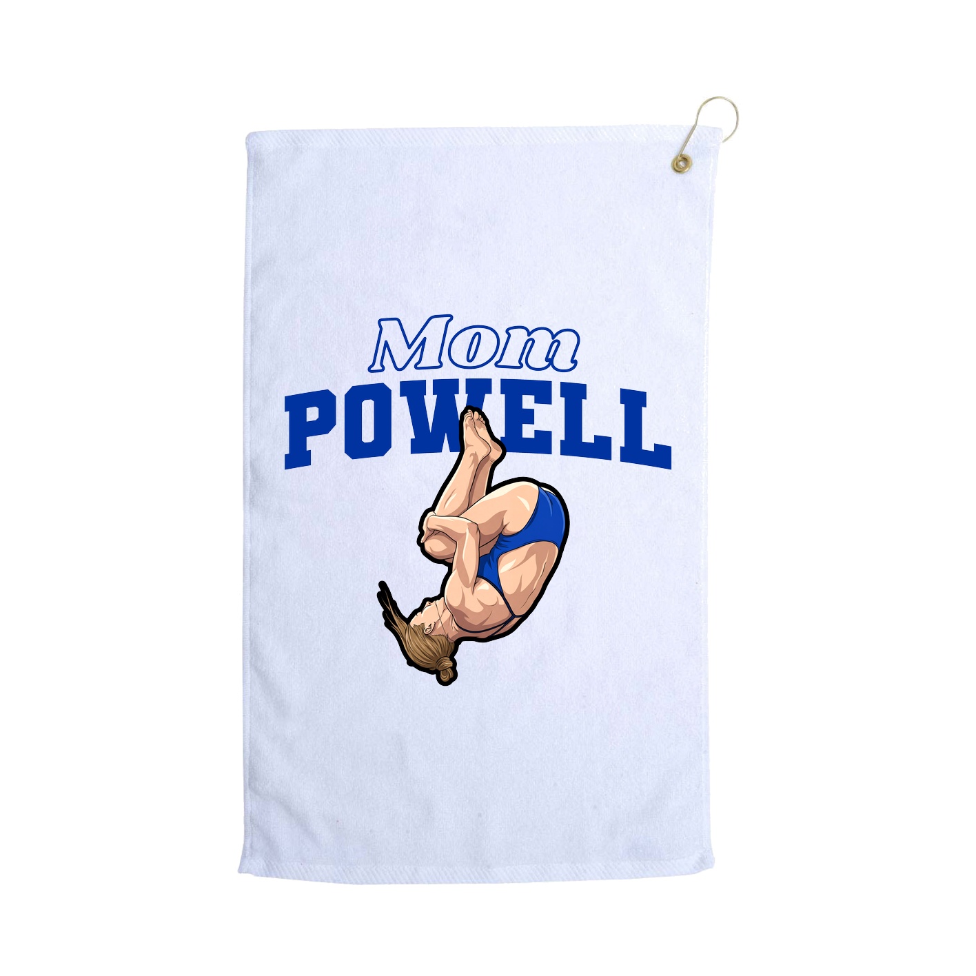 Golf Towel — Mothers Day Block in White