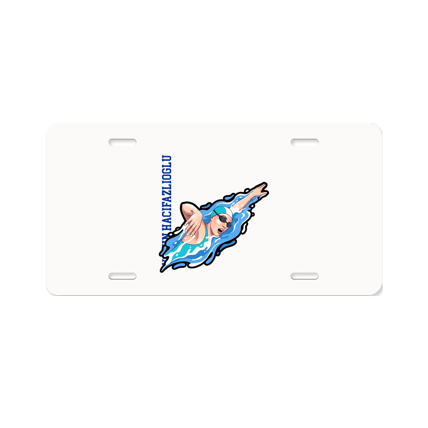 License Plate — Name Vertical in Classic