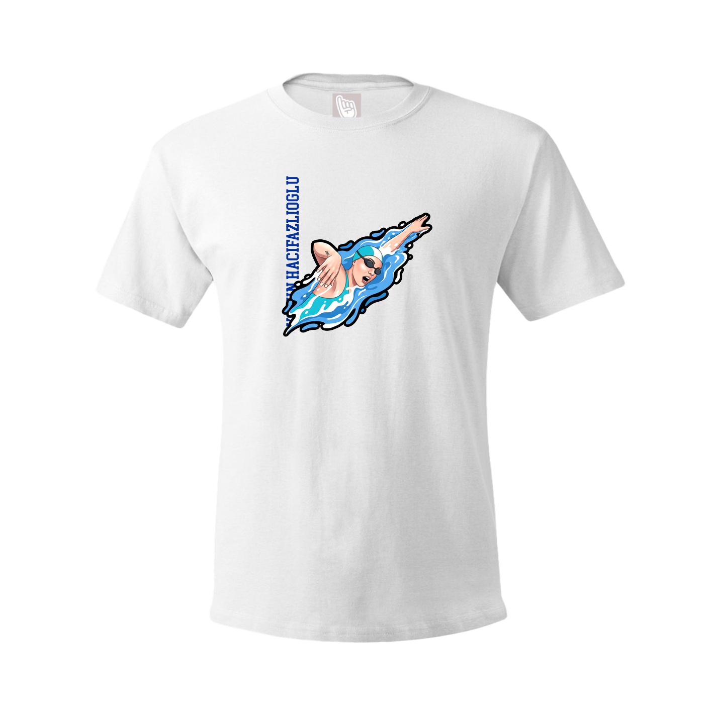 Tee — Name Vertical in White
