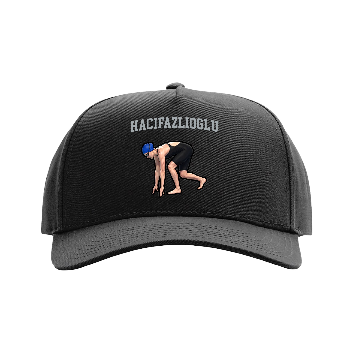 Full Fabric Five-Panel Champ Cap — Shirsey in Black